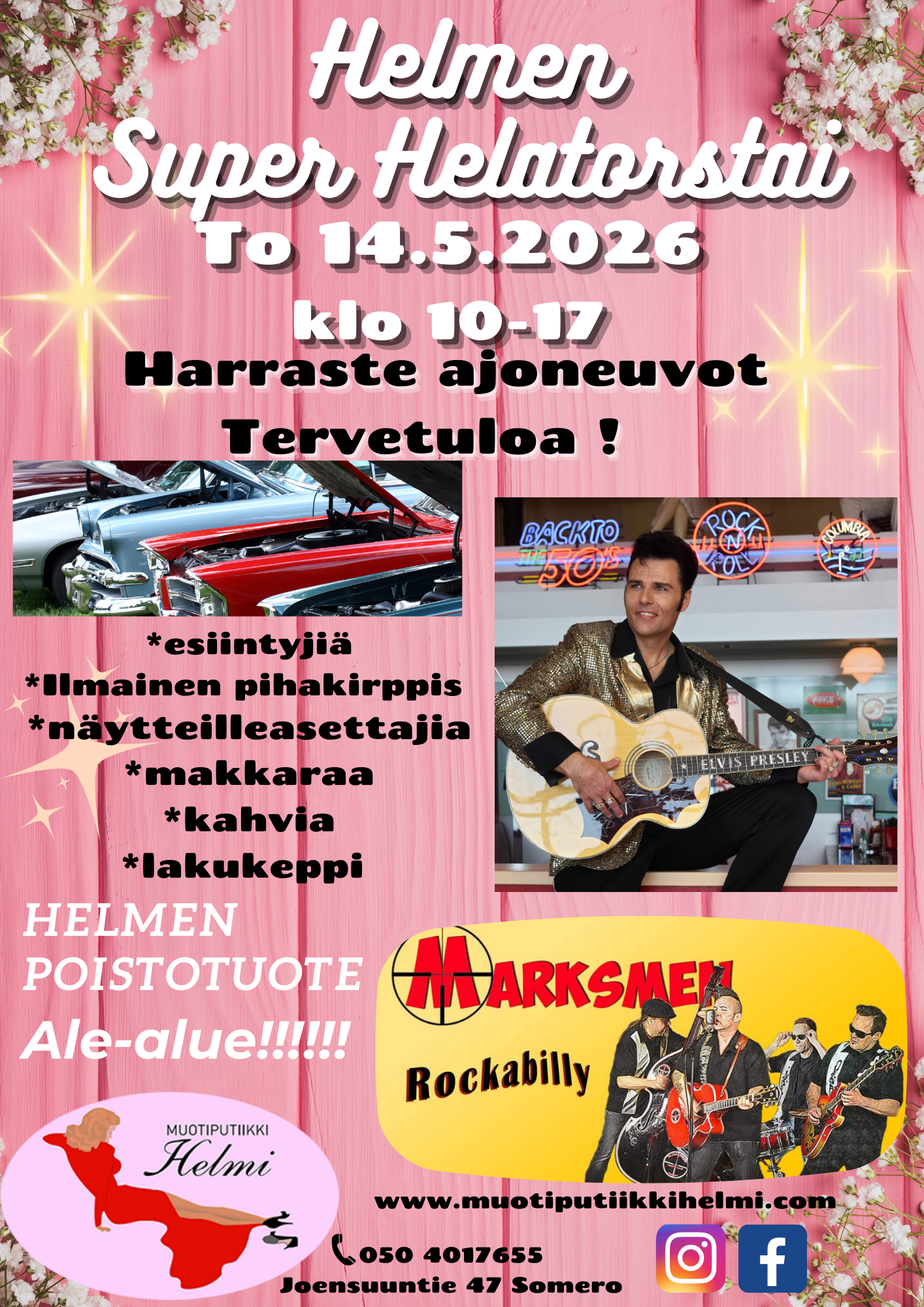 Tulossa 14.5.2026 . Helmen perinteinen Helatorstain tapahtuma.