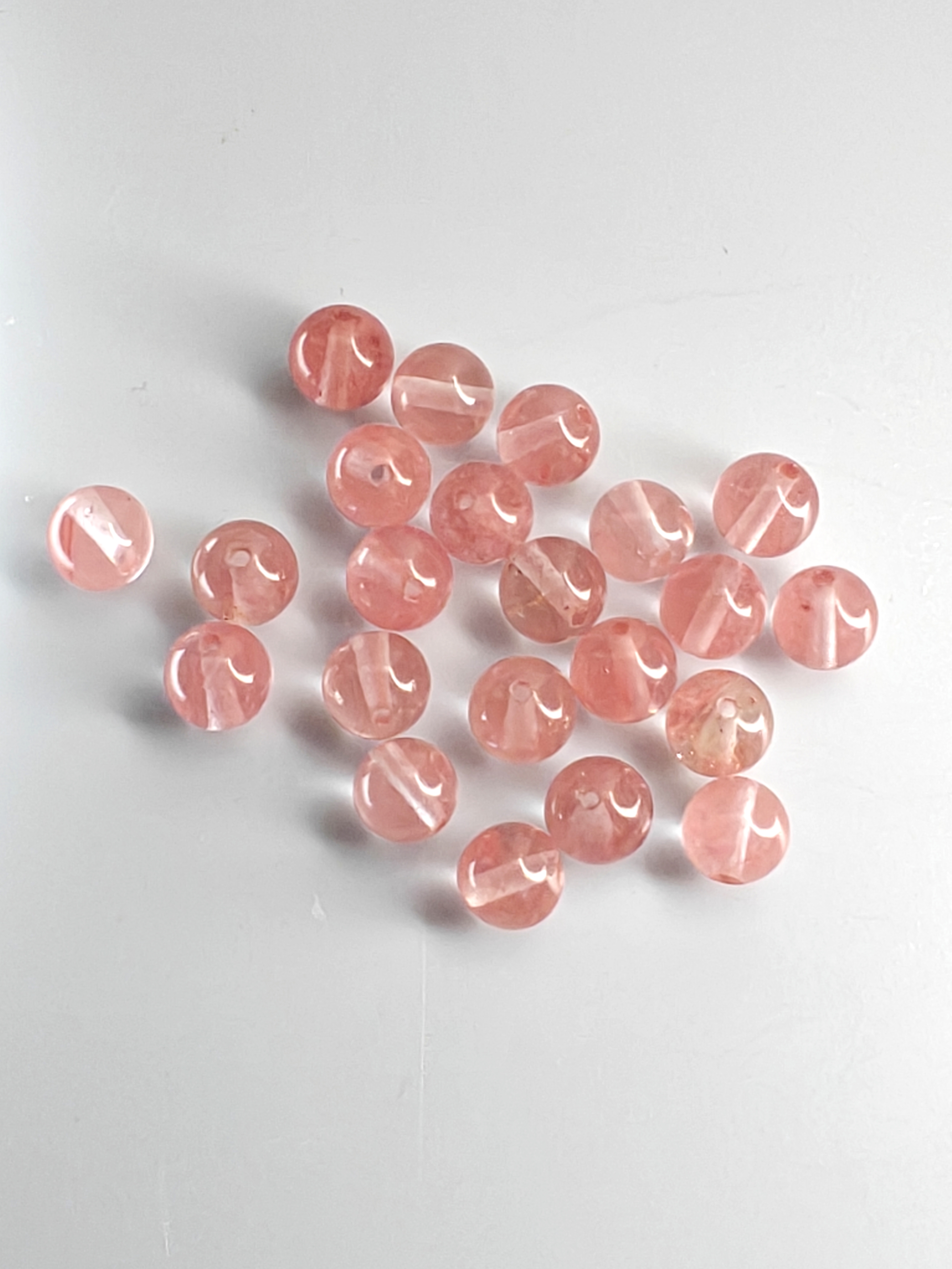 【ポカリ】CherryPatternCacheCoeurOnePiece Cherry quartz lot ( 8 mm ) round ball – Jalokivitukku.com