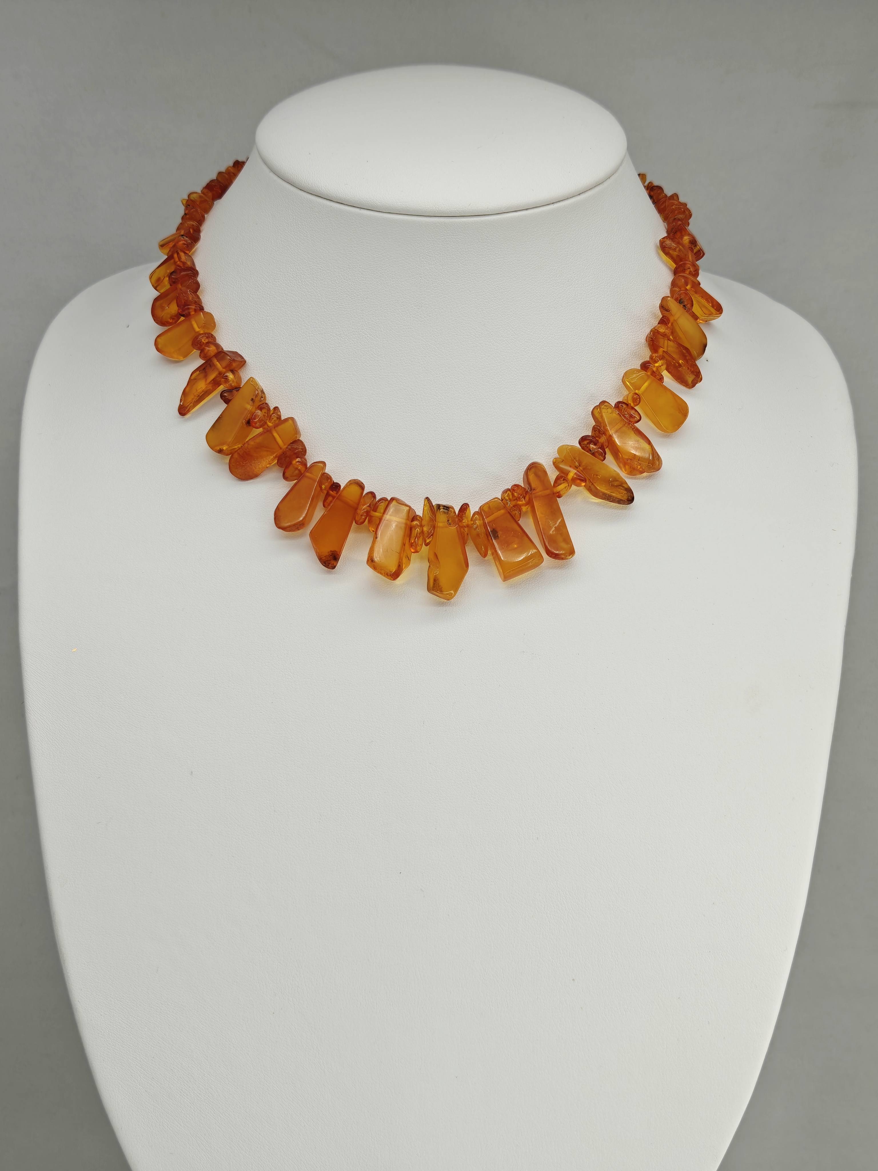 Collier Ancien En Ambre Baltique Naturel - Perles Lourdes (60g), Occasion Vintage