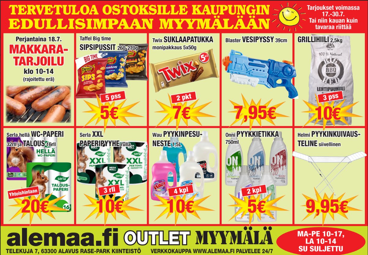 Huippu tarjouksia myymälässä