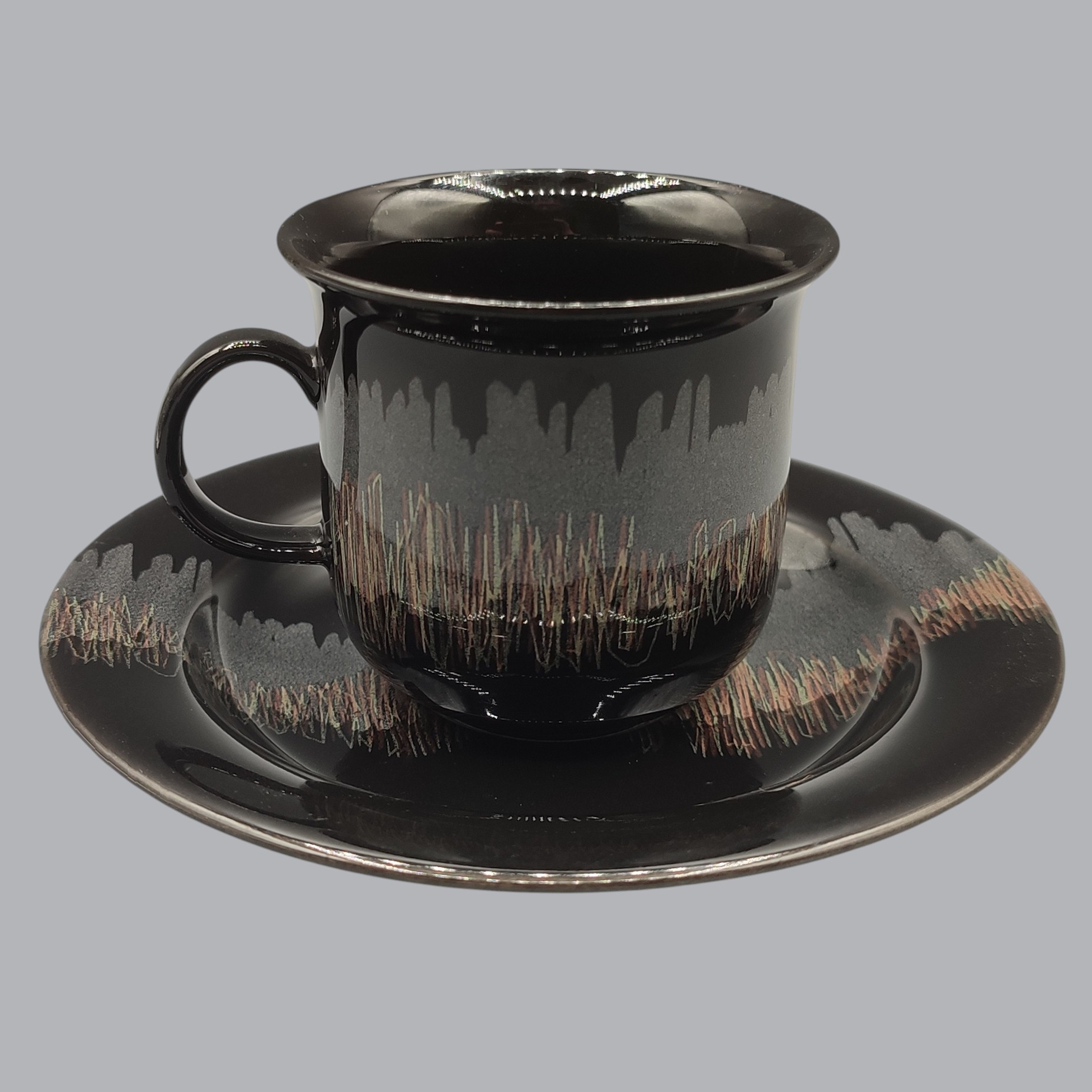食器 ARABIA FINLAND FINNISH 1980s AURORA BOREALIS COFFEE CUP SET BY ARABIA FINLAND