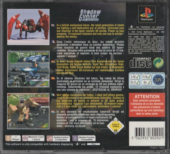 Shadow Gunner Shadow Gunner - The Robot Wars PSone (Käyt) – Äänilevykauppa älppäri.fi