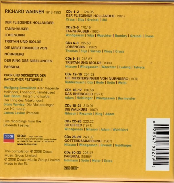 Wagner: The Great Operas From The Bayreuth Festival 33CD Box (Käyt