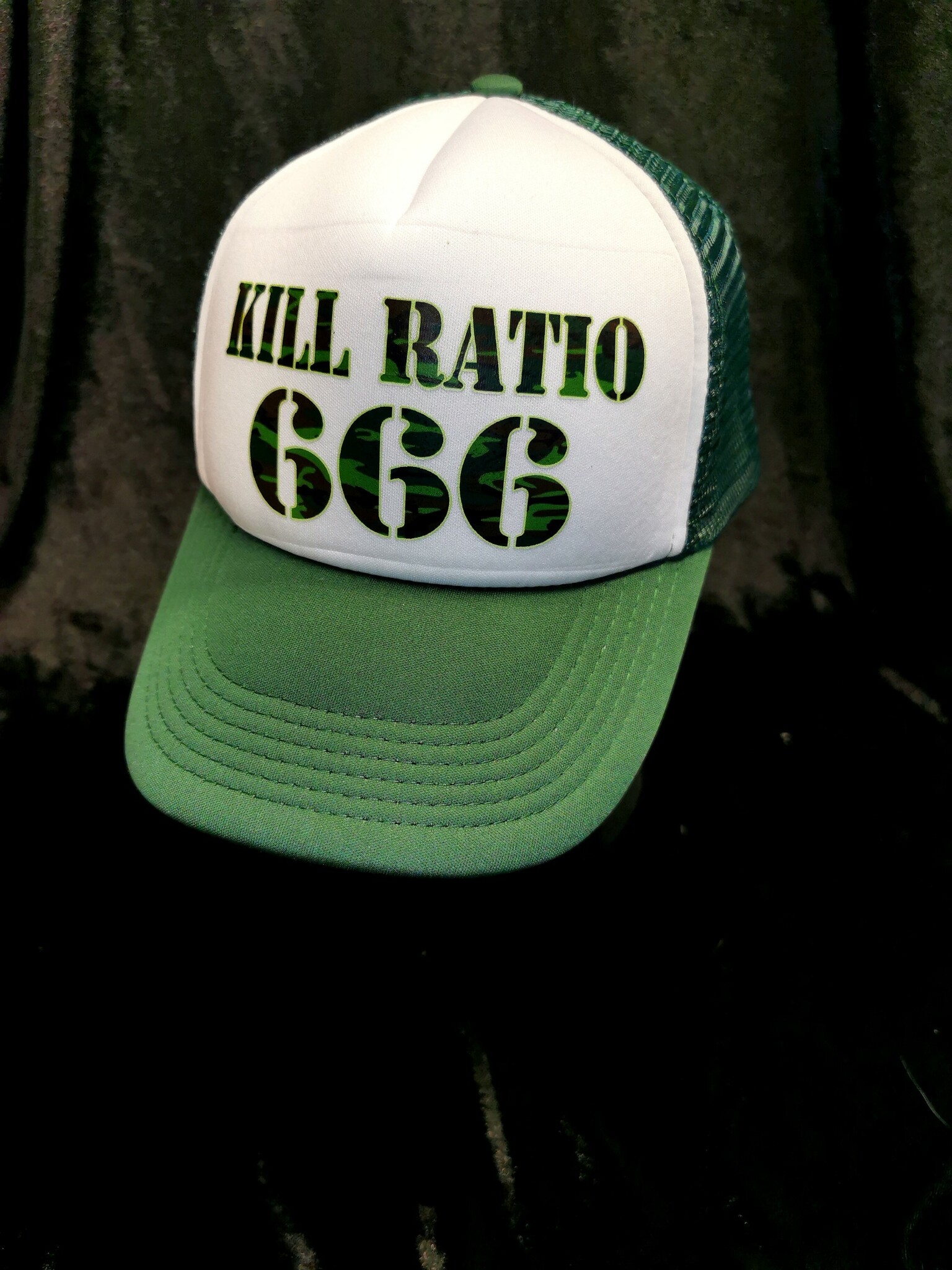 666 Caps Kill Ratio 666 -green trucker cap from Horror-Shop – Horror-Shop ...