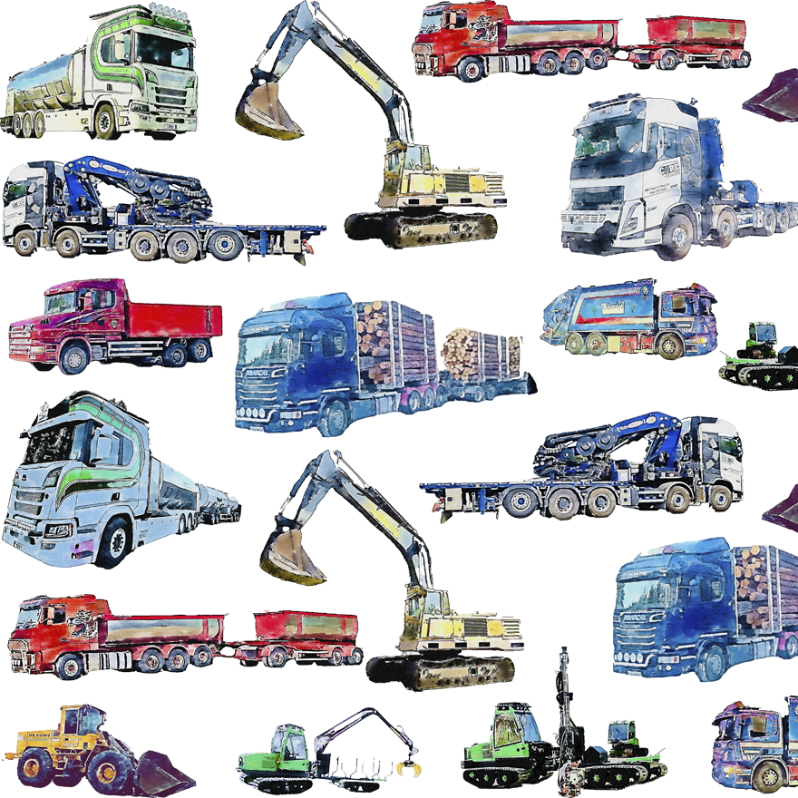 TYÖHOMMISSA -kuosin kaikki tuotteet