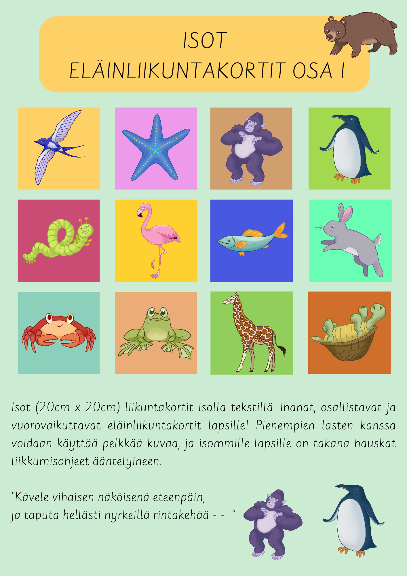 El inliikuntakortit Lapsille Taikanorppa Taikanorppa Oy